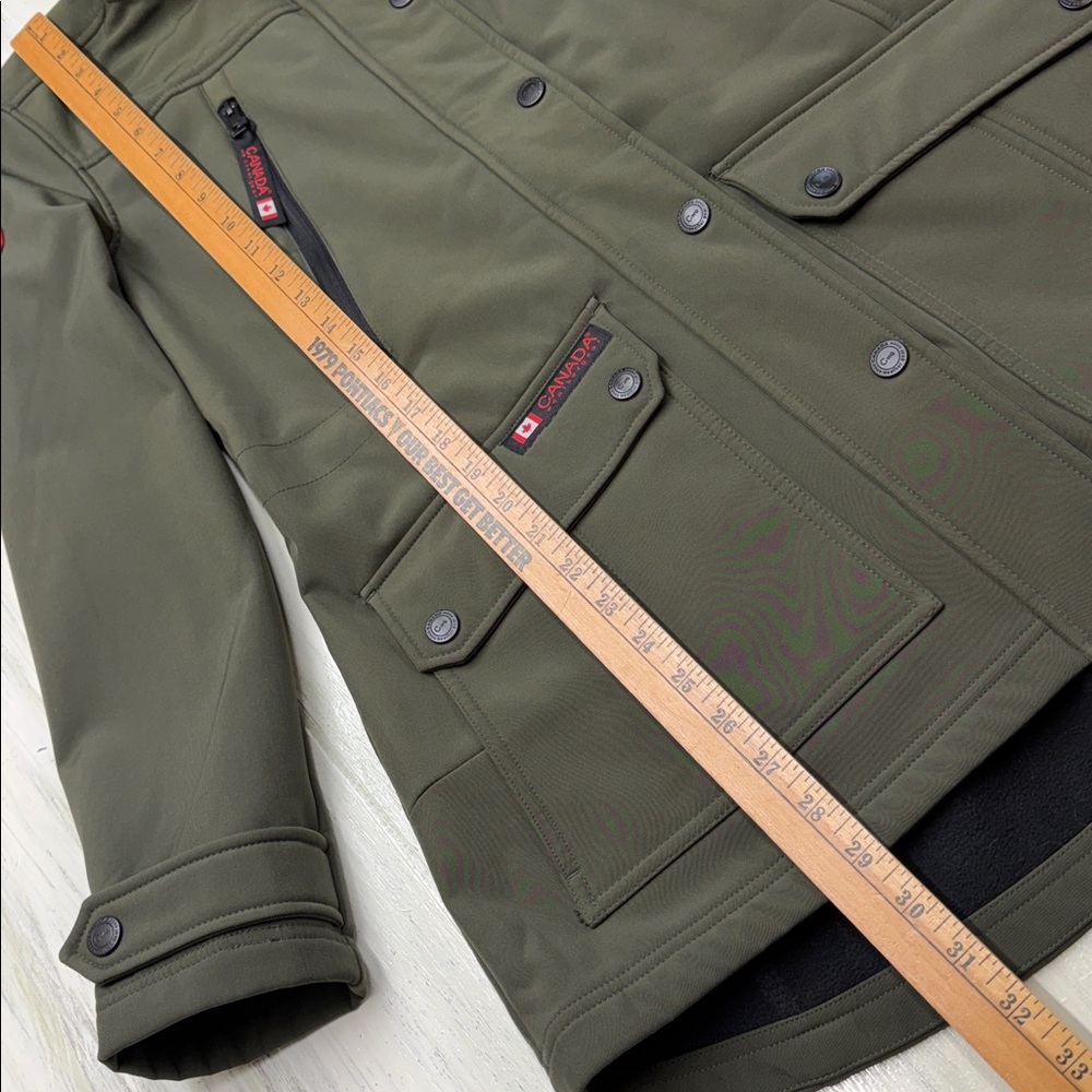 Canada Weather Gear Faux Fur Trim Hooded Parka Army/Forest Green Sz L - Picture 5 of 16